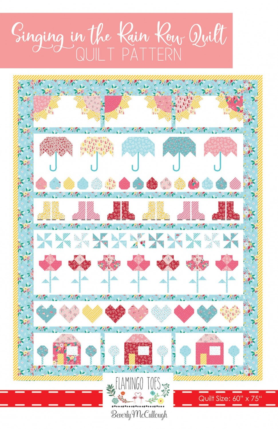 Singing in the Rain Quilt Pattern Beverly McCullough Paper Pattern only 59" x 73"