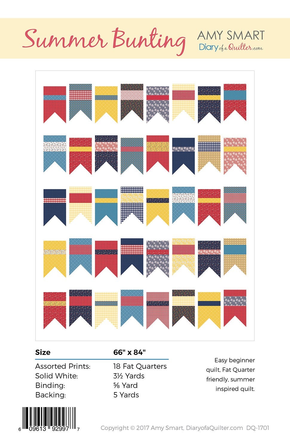 Summer Bunting Quilt Pattern by Amy Smart Diary of a Quilter 66 x 84