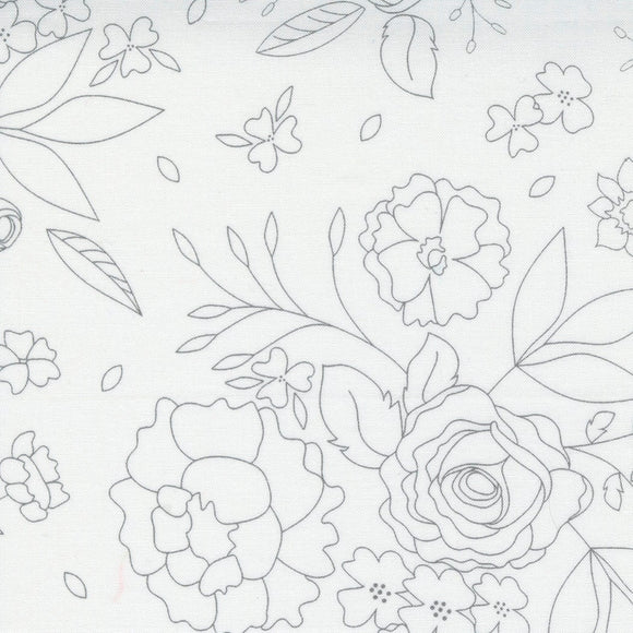 Beautiful Day Blooms White Yardage 29132-14 by Corey Yoder for Moda Fabrics Sold by 1/2 Yard increments