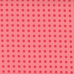 Beautiful Day Pin Dot Polka Tea Rose - Scarlet Yardage 29137-29 by Corey Yoder for Moda Fabrics Sold by 1/2 Yard increments