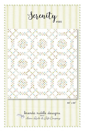 Serenity Quilt Pattern Paper Only by Brenda Riddle Designs for Acorn Quilts 66" x 66"