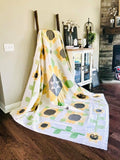 Sunflower Farms Quilt Pattern by Heather Briggs for My Sew Quilty Life, Finished Size 100" x 100"