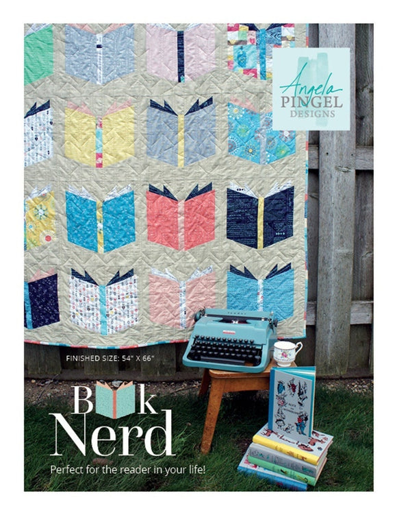 Book Nerd Quilt pattern  PAPER PATTERN-only By Angela Pingel Designs Finished Size 54