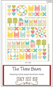 The Three Bears Quilt Pattern by Stacy Iest Hsu 47" x 64"