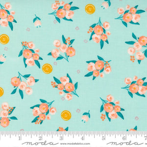 Sew Wonderful Ditsy Floral Soft Aqua Yardage 25114-17 by Paper and Cloth Sold by 1/2 Yard Increments