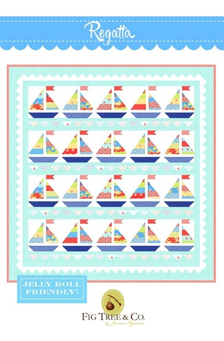 Regatta quilt Printed Pattern Only by Fig Tree Quilts 74 x 77 inches