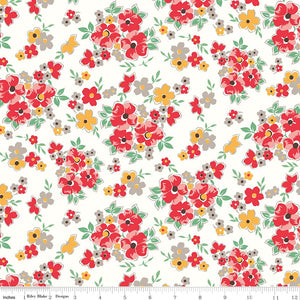 Cook Book Floral Cayenne C11751-Cayenne by Lori Holt for Riley Blake