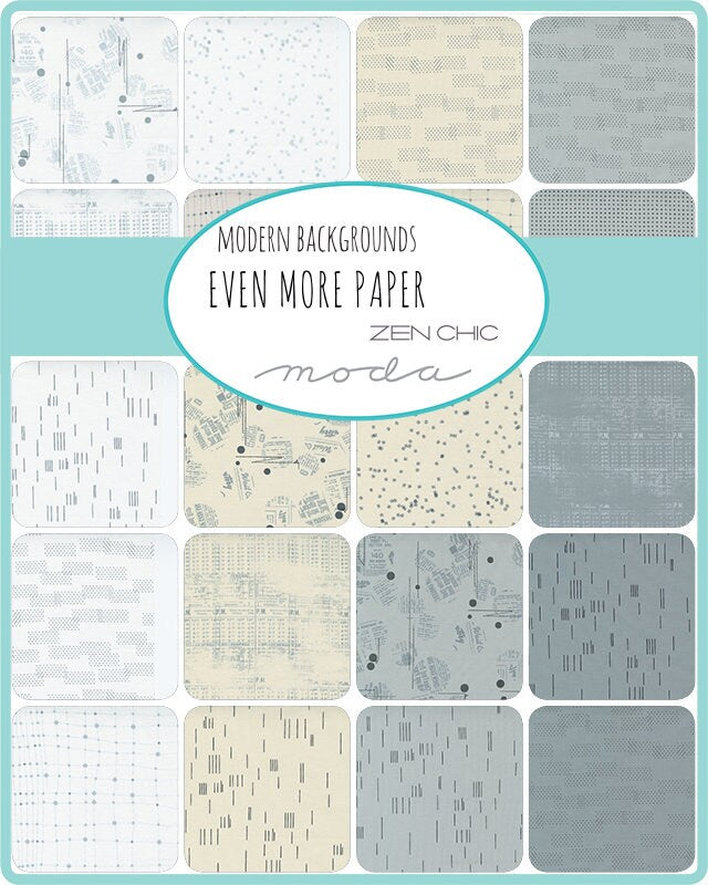 Modern Background Even More Paper News Dropping Fog Yardage 1762-13 by Zen Chic for Moda Fabrics