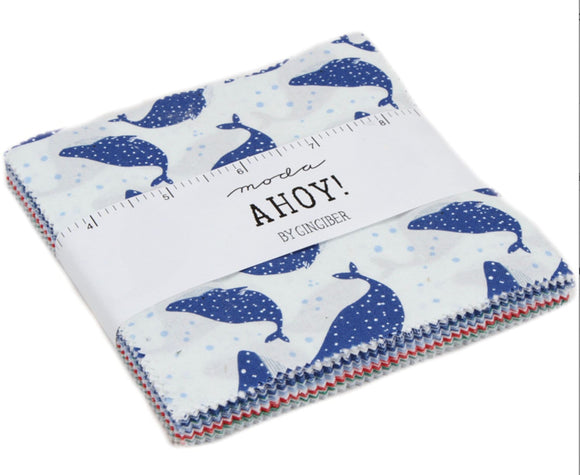 Moda Ahoy Charm Pack by Gingiber Includes 42 5-inch fabric squares. SKU:48240PP. bin 41