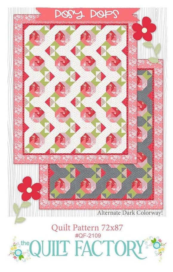 Posy Pops Quilt Pattern QF2109 by Deb Grogan Finished Size 72" x 87