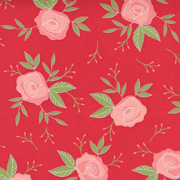 Beautiful Day Wild Rose Scarlet Yardage 29131-21 by Corey Yoder for Moda Fabrics Sold by 1/2 Yard increments
