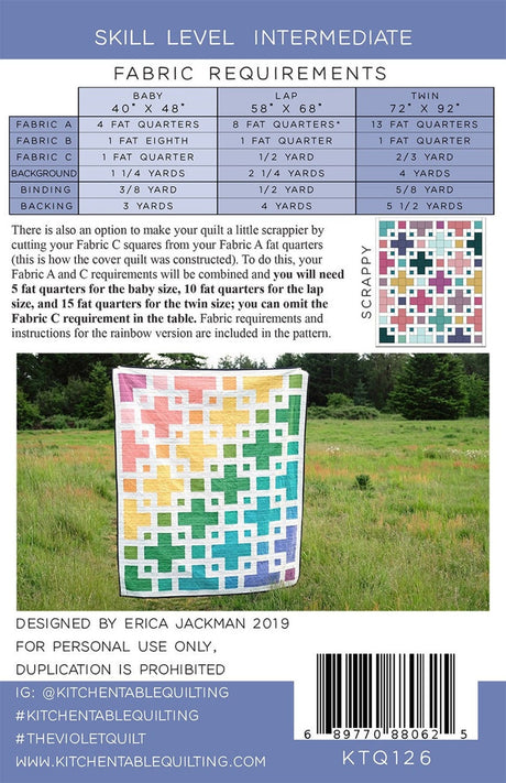 The Violet Quilt Pattern KTQ126  by Kitchen Table Quilting (baby, lap and twin sizes)