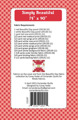 Simply Beautiful Quilt Pattern CQ187 74 x 90