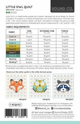 Little Owl Quilt Pattern BCQ002 by Bound Co.