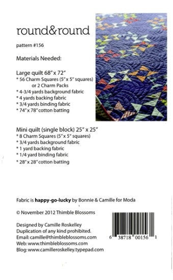 Round and Round Printed Quilt Pattern #tbl156 by Thimble Blossoms - Paper Pattern Only