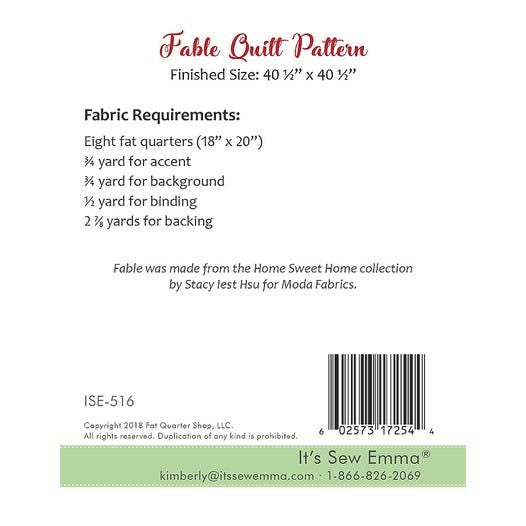 Fable Quilt pattern only ISE516 by It's So Emma Bin MP