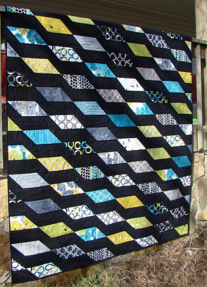 Rockslide Quilt Pattern by Slice of Pie Quilts, (Baby, Throw, Twin, Queen and King size instructions)