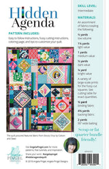 Hidden Agenda Quilt pattern  PAPER PATTERN-only By Angela Pingel Designs Finished Size 56" x 72"