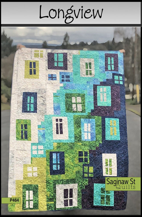 Longview Quilt Pattern by Saginaw St Quilts, Finished Size 53