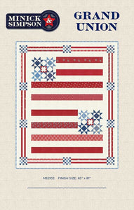 Grand Union Quilt pattern only MS2102 by Minick and Simpson 65" x 81"
