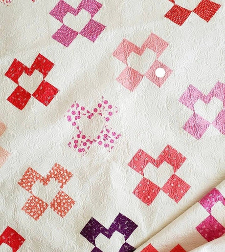 Cross My Heart Quilt pattern only CSD 124 by Chelsi Stratton Designs 61 1/2" x 69 1/2"