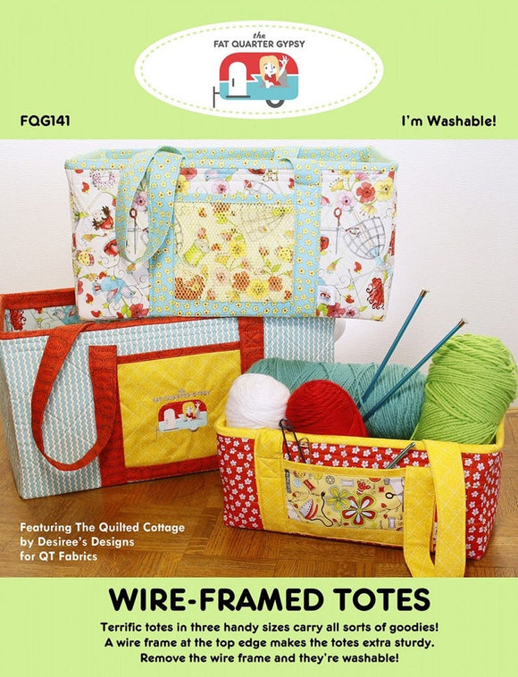 Wire Framed Tote Pattern # FQG141 from the Fat Quarter Gypsy - Does NOT include wire!