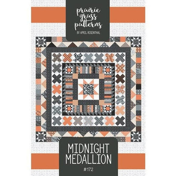 Midnight Medallion Printed Quilt Pattern by April Rosenthal for Prairie Grass Patterns Finished Size 60