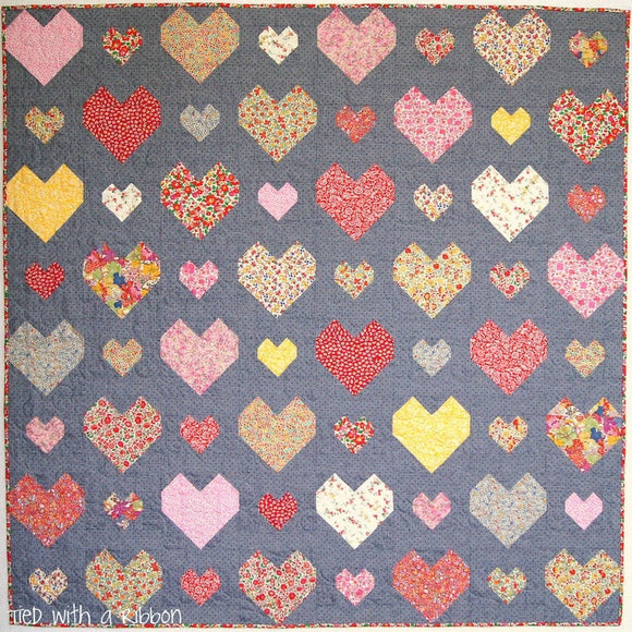 Kiss Chasey Quilt Pattern #TR022 Printed Pattern by Tied with a Ribbon Finished Size 64