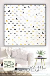 White and Light - Printed PATTERN only By Zen Chic Quilt size is 65 inches x 65 inches