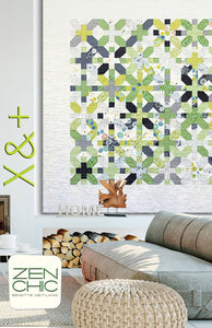 X & T - Printed PATTERN only By Zen Chic Quilt size is 83 inches x 83 inches