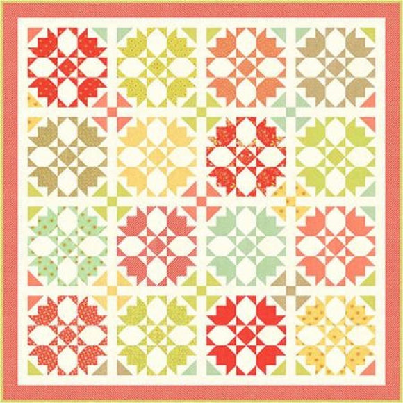 Rosehips quilt Printed Pattern Only by Fig Tree Quilts 65 x 65 inches or 80 x 80 inches
