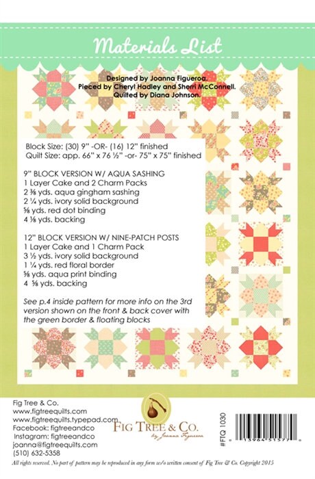 Star Crossed Quilt Pattern By Fig Tree Quilts (options for 2 block sizes)