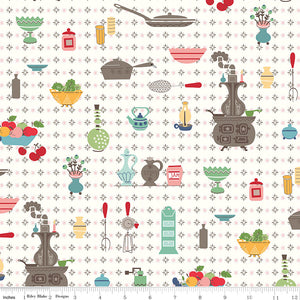 Cook Book Wallpaper Multi C11750-Multi by Lori Holt for Riley Blake