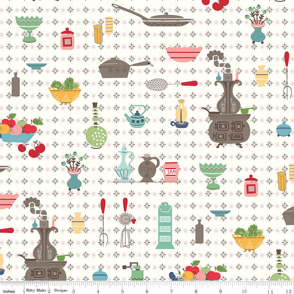 Cook Book Wallpaper Multi C11750-Multi by Lori Holt for Riley Blake