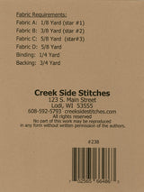 Stars Table Topper 24 1/2" x 24 1/2" Printed Pattern only CSS238, by Creek Side Stitches, quick and easy