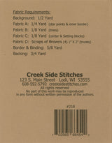 Pine Tree Star Topper CSS218 Creek Side Stitches Placemats, Table Runners & Toppers Size: Topper 25in x 25in