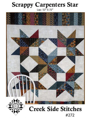 Scrappy Carpenters Star CSS272 From Creek Side Stitches  Layer Cake Friendly