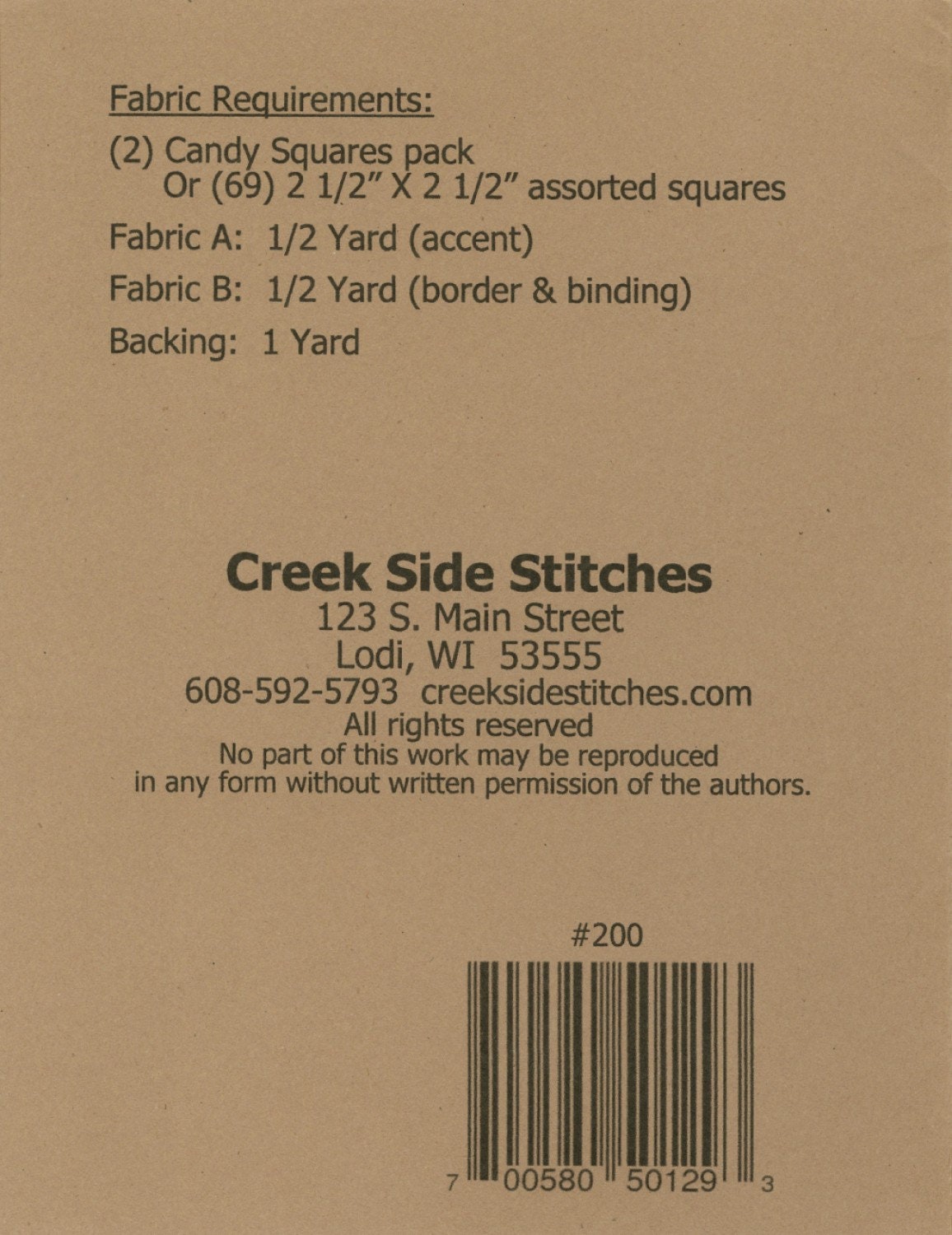Candy Go Around CSS200 From Creek Side Stitches Mini Charm friendly