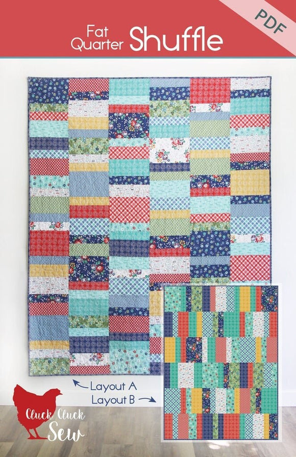 Fat Quarter Shuffle Quilt Pattern CCS1961 Paper Pattern  in Five Sizes By Cluck Cluck Sew