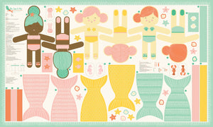 The Sea and Me Mermaid Dolls 20791-11 by Stacy Iest Hsu for Moda Fabrics 36 x 60