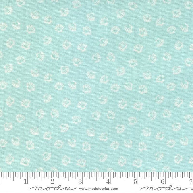 The Sea and Me Lucky Shell Seafoam 20798-13 by Stacy Iest Hsu  Sold in 1/2 yard increments
