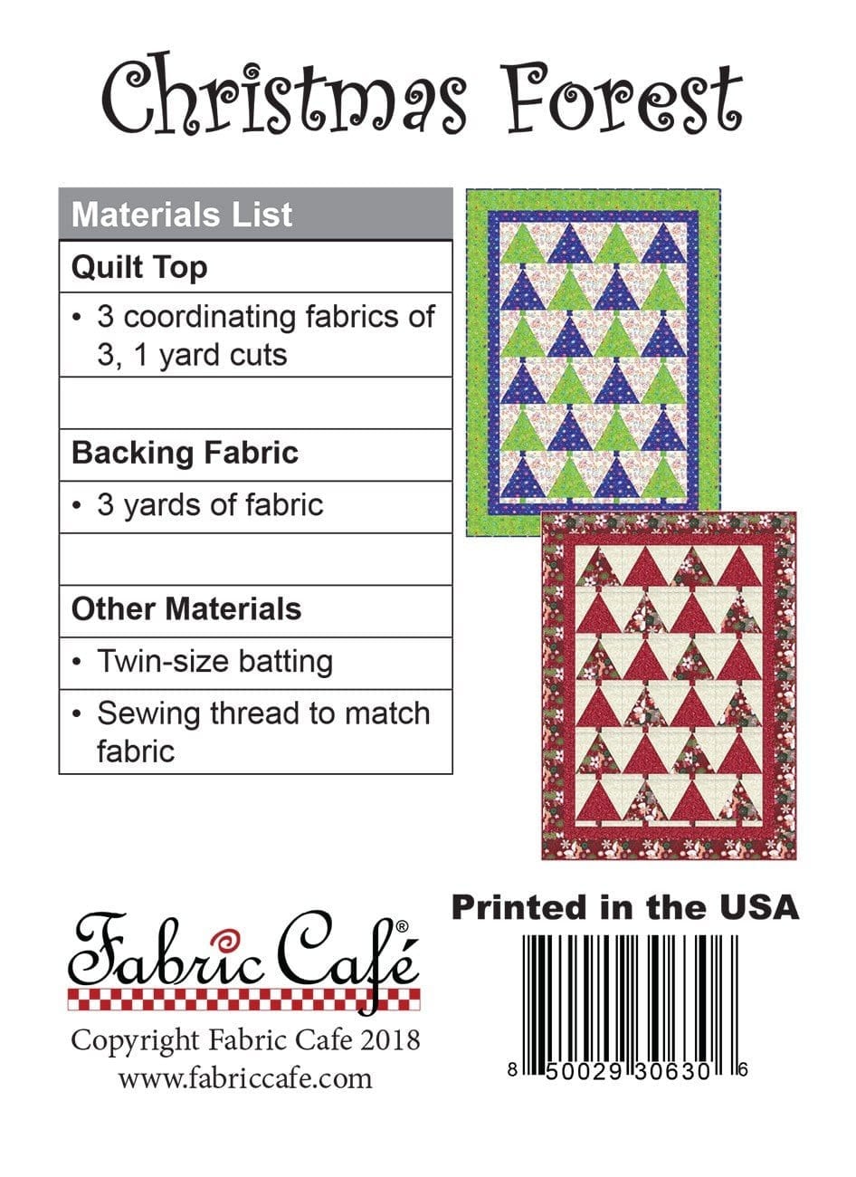 Christmas Forest Mini Quilt Pattern by Fabric Cafe Bin MP