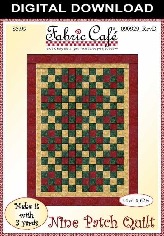 Nine Patch Mini Quilt Pattern by Fabric Cafe Bin MP