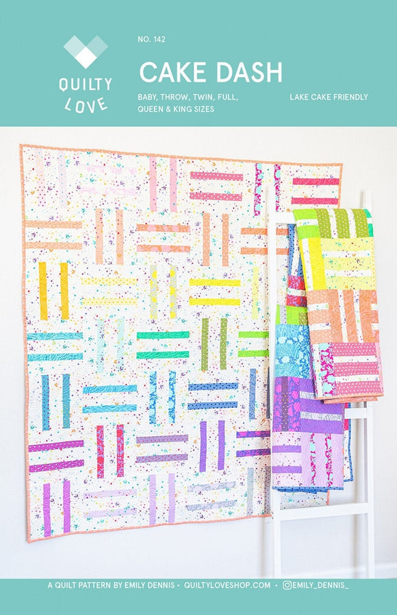 Cake Dash Quilt Pattern # QLP142 by Quilty Love - Layer cake friendly - 6 sizes