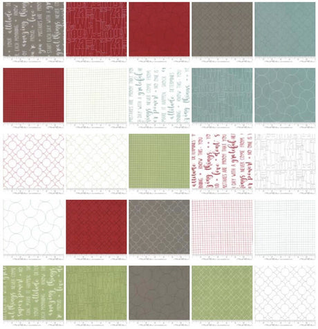 Flourish Mini Charm By Natalia and Kathleen for Moda Fabrics includes 42 - 2.5 inch squares