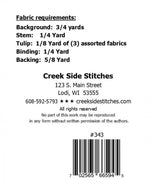 Tulip Time Printed Pattern  CSS343 by Creek Side Stitches 16 x 37