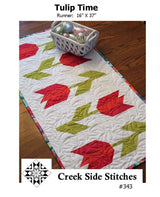 Tulip Time Printed Pattern  CSS343 by Creek Side Stitches 16 x 37