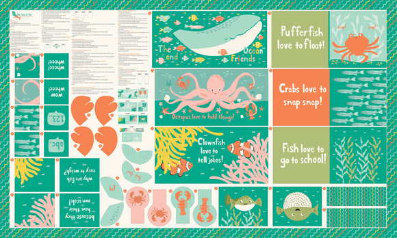 The Sea and Me Book Panel 20790-11 by Stacy Iest Hsu for Moda Fabrics 36 x 60