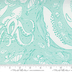 The Sea and Me Ocean Friends Seafoam 20794-13 by Stacy Iest Hsu Sold in 1/2 yard Increments