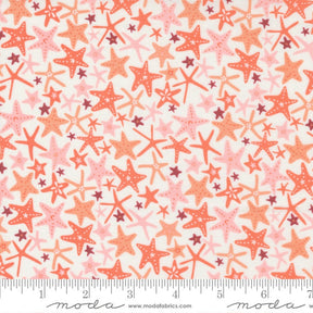 The Sea and Me You're a Star Cloud- Coral 20796-11 by Stacy Iest Hsu  Sold in 1/2 yard increments